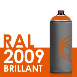 Bombe de peinture 400ml Brillant RAL 2009 Orangé Signalisation