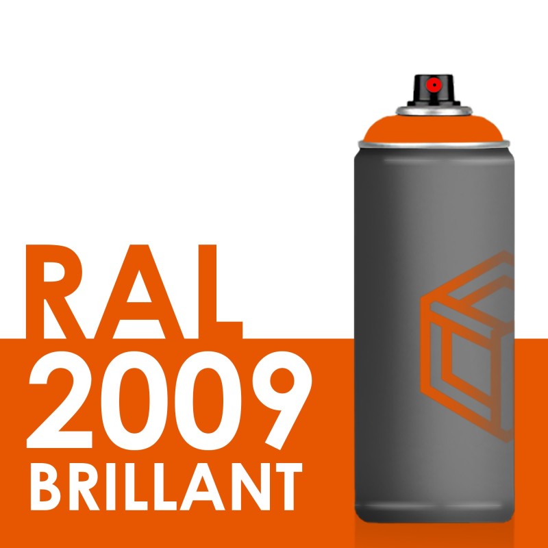 Bombe de peinture 400ml Brillant RAL 2009 Orangé Signalisation