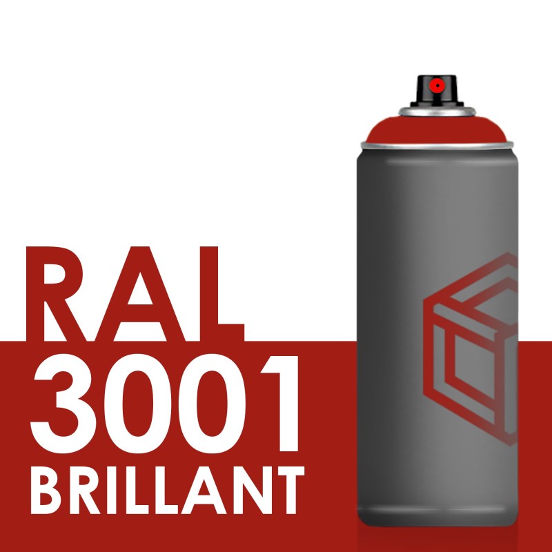 Spray de peinture brillante 400ml RAL 3001 Rouge Sécurité