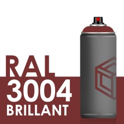 Bombe de peinture 400ml Brillant RAL 3004 Rouge Pourpre