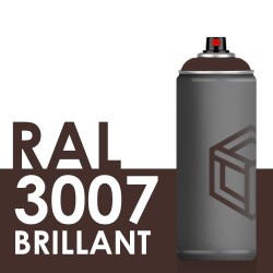 Bombe de peinture 400ml Brillant RAL 3007 Rouge Noir