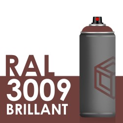Bombe de peinture 400ml Brillant RAL 3009 Rouge Oxyde