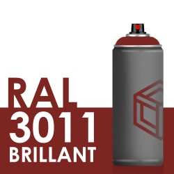 Bombe de peinture 400ml Brillant RAL 3011 Rouge Brun