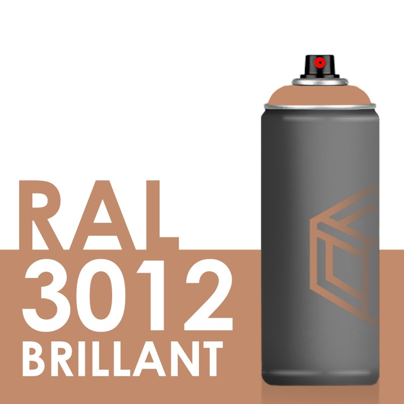 Bombe de peinture 400ml Brillant RAL 3012 Rouge Beige