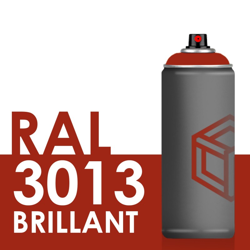 Bombe de peinture 400ml Brillant RAL 3013 Rouge Tomate