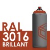 2124 - Bombe de peinture 400ml Brillant RAL 3016 Rouge Corail