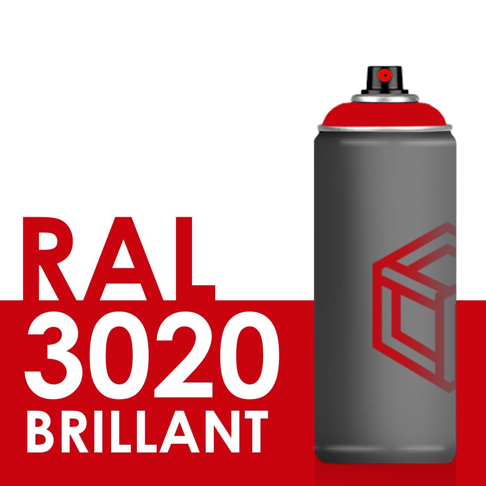 Bombe de peinture 400ml Brillant RAL 3020 Rouge Signalisation