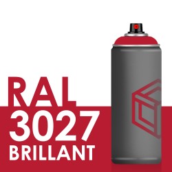 Bombe de peinture 400ml Brillant RAL 3027 Rouge Framboise