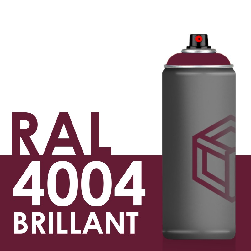 Bombe de peinture 400ml Brillant RAL 4004 Violet Bordeaux