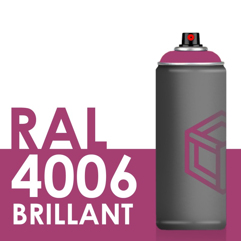 Bombe de peinture 400ml Brillant RAL 4006 Pourpre signalisation