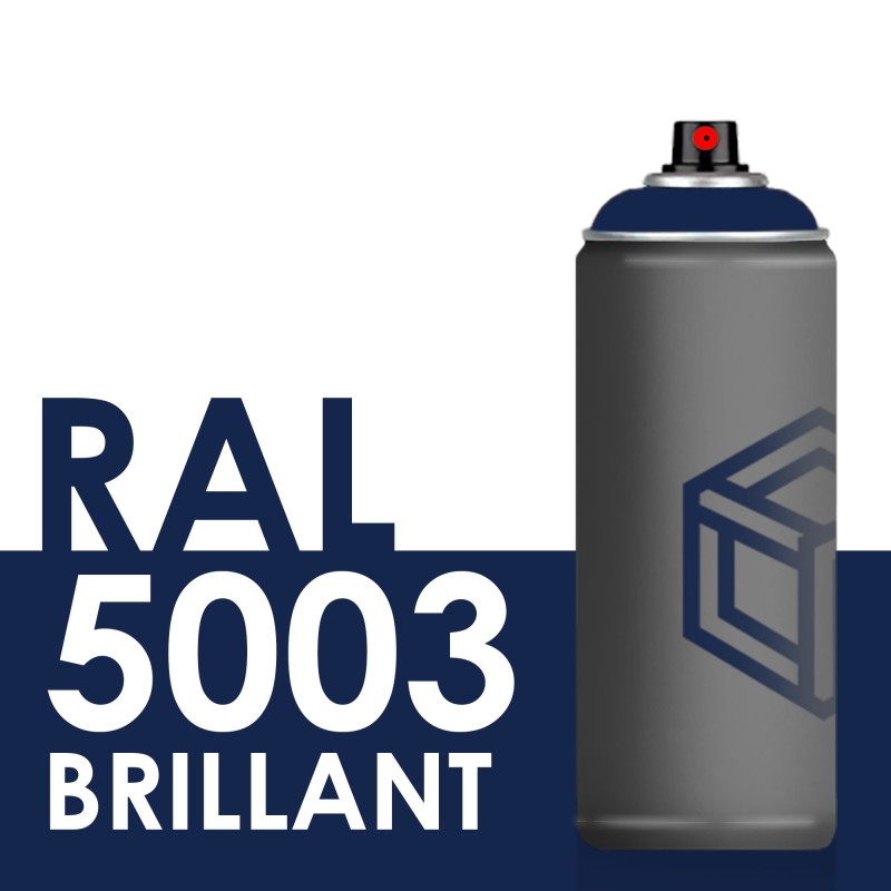 Bombe de peinture 400ml Brillant RAL 5003 Bleu Saphir