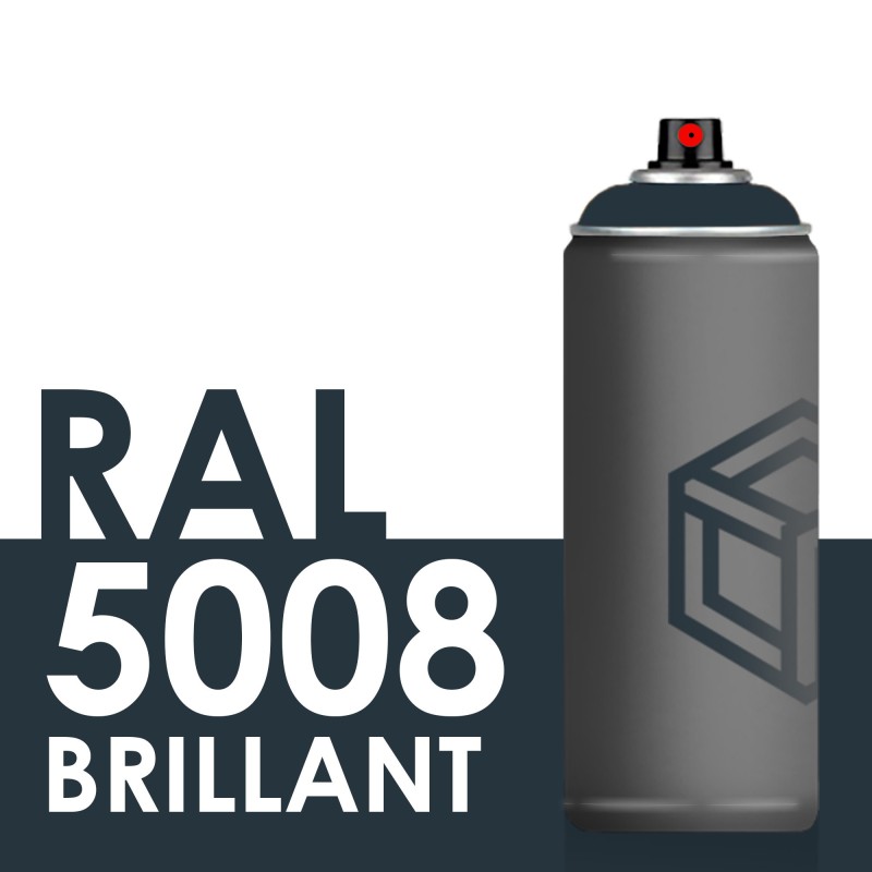 Bombe de peinture 400ml Brillant RAL 5008 Bleu Gris