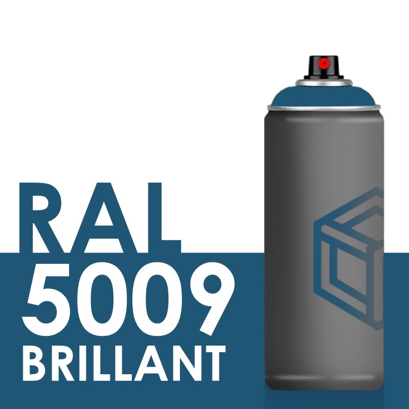 Bombe de peinture 400ml Brillant RAL 5009 Bleu Azur