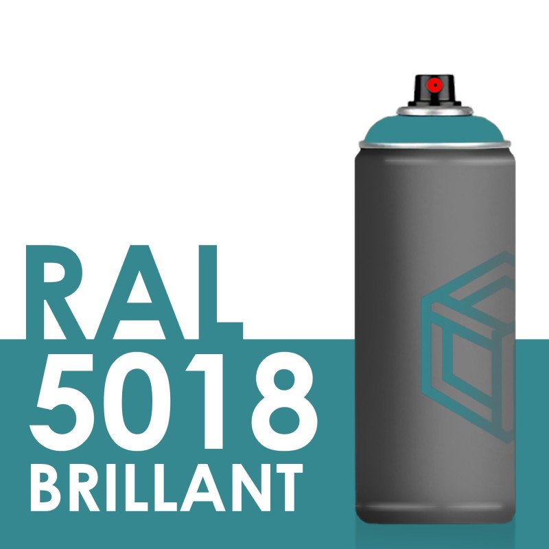 Bombe de peinture 400ml Brillant RAL 5018 Bleu Turquoise