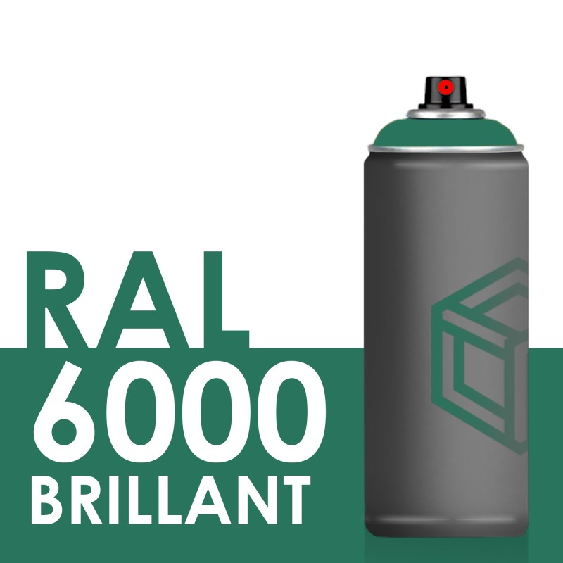 Bombe de peinture 400ml Brillant RAL 6000 Vert Patine