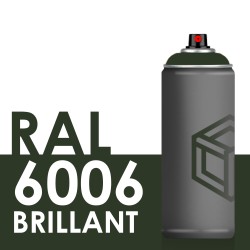 Bombe de peinture 400ml Brillant RAL 6006 Vert Olive Gris