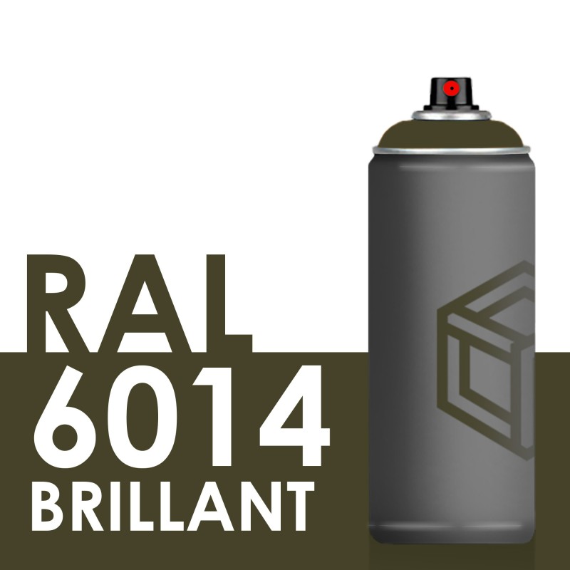 Bombe de peinture 400ml Brillant RAL 6014 Vert Olive Jaune