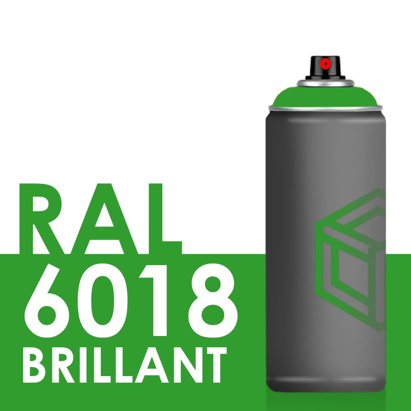 Bombe de peinture 400ml Brillant RAL 6018 Vert Jaune