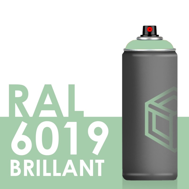 Bombe de peinture 400ml Brillant RAL 6019 Vert Blanc