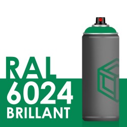 Bombe de peinture 400ml Brillant RAL 6024, Vert Signalisation