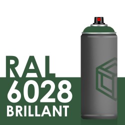 Bombe de peinture 400ml Brillant RAL 6028, Vert Pin