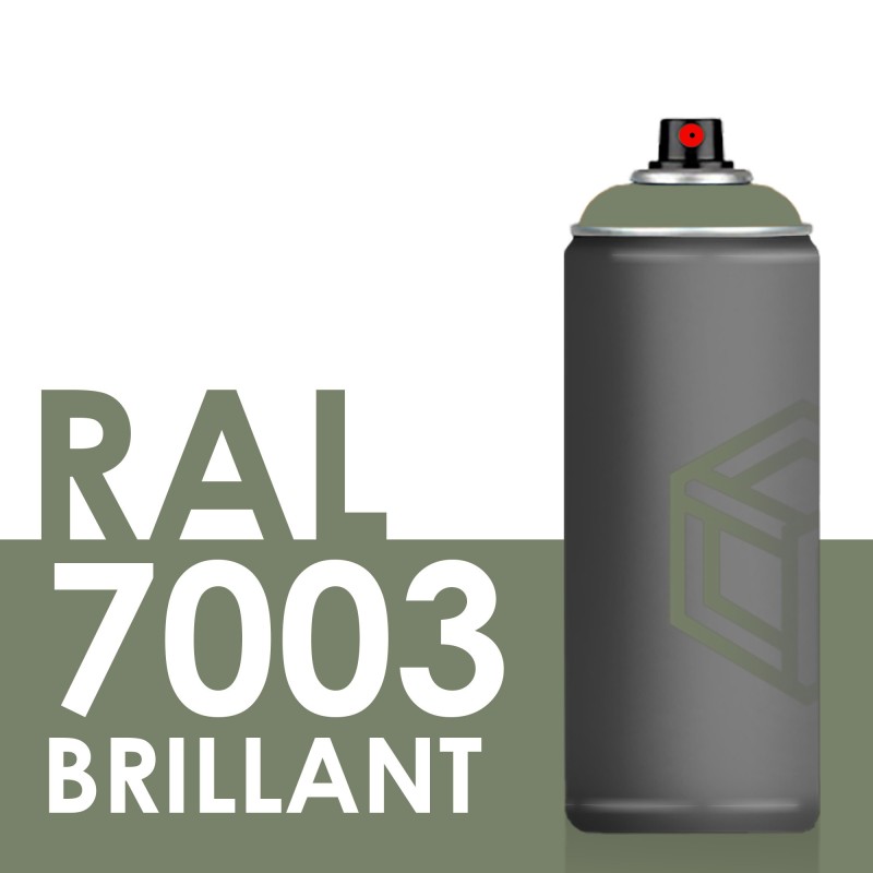 Bombe de peinture 400ml Brillant RAL 7003, Gris Mousse