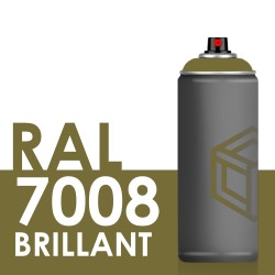Bombe de peinture 400ml Brillant RAL 7008, Gris Kaki