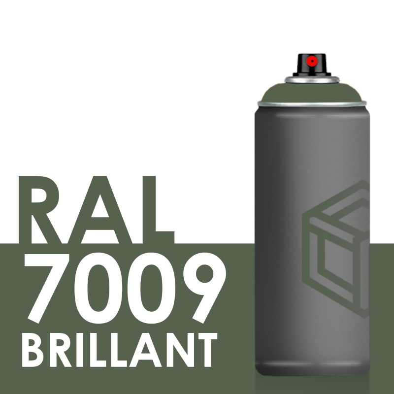 Bombe de peinture 400ml Brillant RAL 7009, Gris Vert