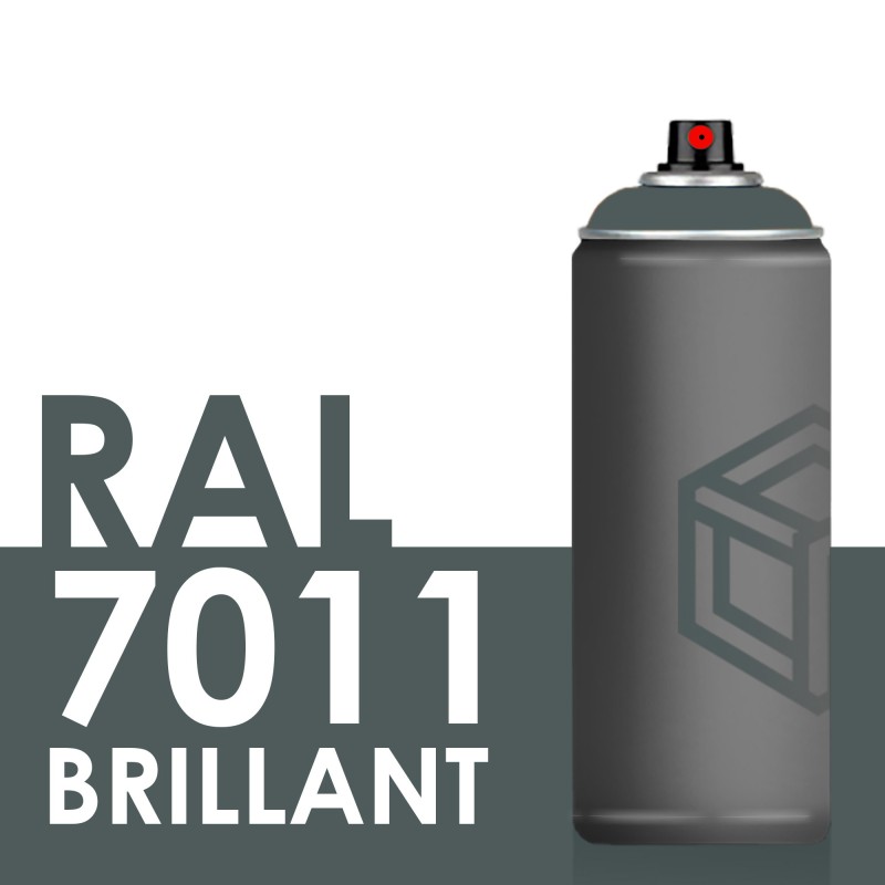 Bombe de peinture 400ml Brillant RAL 7011, Gris Fer