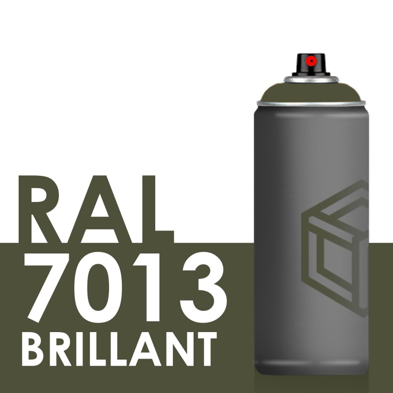 Bombe de peinture 400ml Brillant RAL 7013, Gris Brun