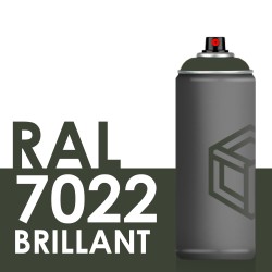 Bombe de peinture 400ml Brillant RAL 7022, Gris Terre D'ombre