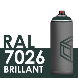 Bombe de peinture 400ml Brillant RAL 7026, Gris Granit