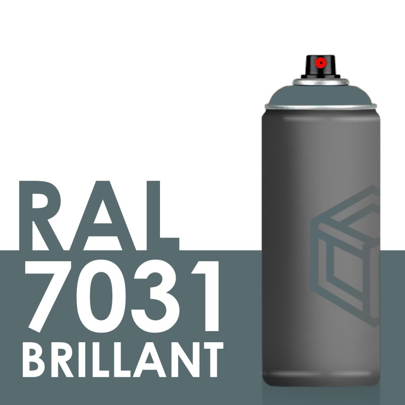 Bombe de peinture 400ml Brillant RAL 7031, Gris Bleu