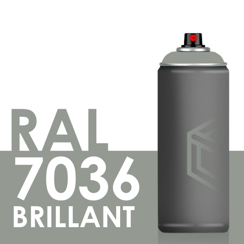 Bombe de peinture 400ml Brillant RAL 7036, Gris Platine