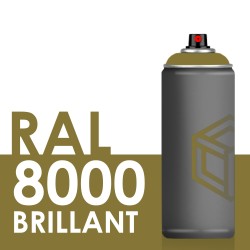 Bombe de peinture 400ml Brillant RAL 8000, Brun Vert
