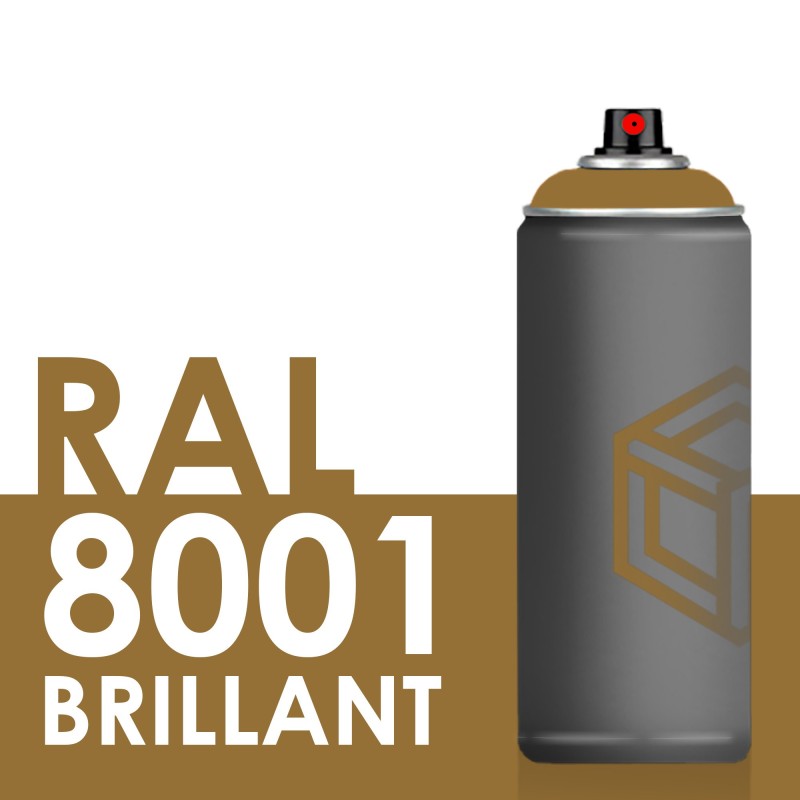 Bombe de peinture 400ml Brillant RAL 8001, Brun terre de Sienne