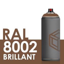 Bombe de peinture 400ml Brillant RAL 8002, Brun Sécurité