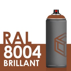 Bombe de peinture 400ml Brillant RAL 8004, Brun Cuivré
