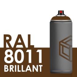Bombe de peinture 400ml Brillant RAL 8011, Brun Noisette