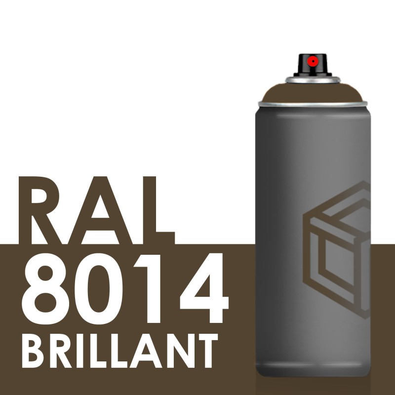 Bombe de peinture 400ml Brillant RAL 8014, Brun Sépia