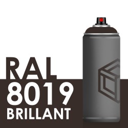 Bombe de peinture 400ml Brillant RAL 8019, Brun gris