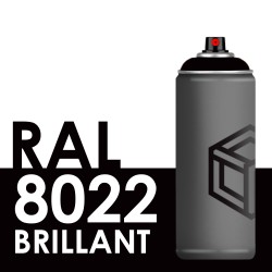 Bombe de peinture 400ml Brillant RAL 8022, Brun Noir