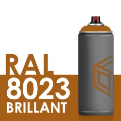Bombe de peinture 400ml Brillant RAL 8023, Brun Orangé