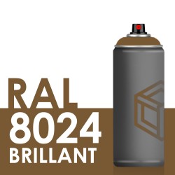 Bombe de peinture 400ml Brillant RAL 8024, Brun Beige