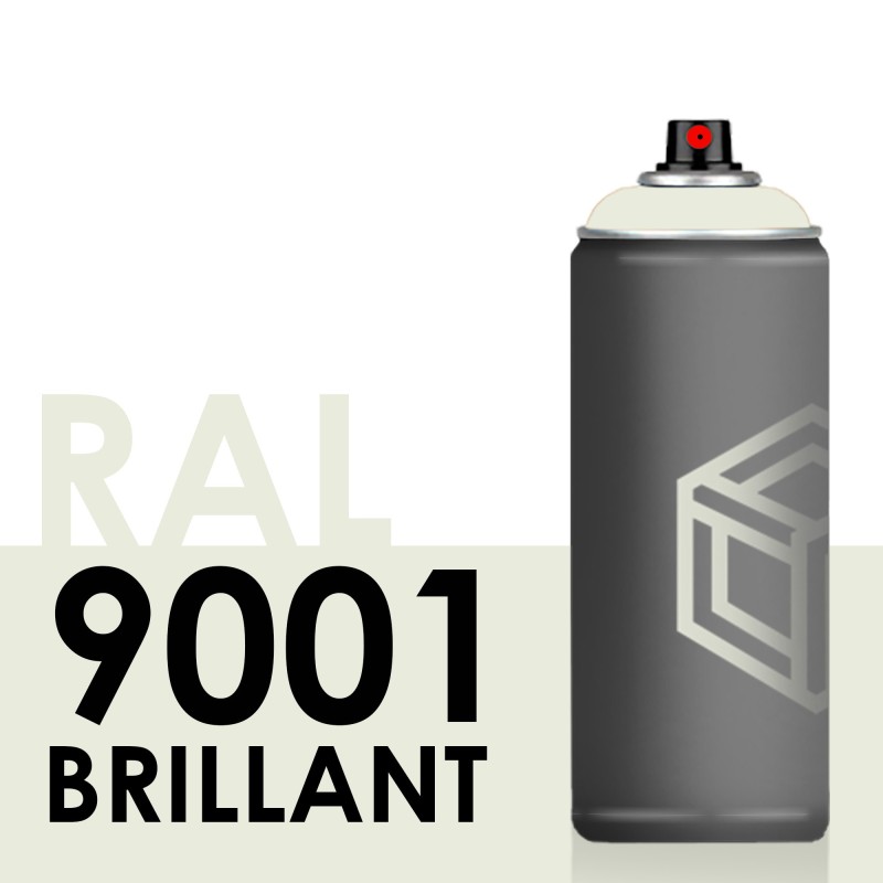 Bombe de peinture 400ml Brillant RAL 9001, Blanc Crème