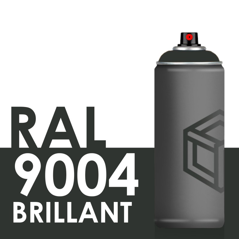 Bombe de peinture 400ml Brillant RAL 9004, Noir Sécurité