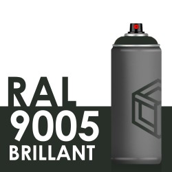 Bombe de peinture 400ml Brillant RAL 9005, Noir Foncé