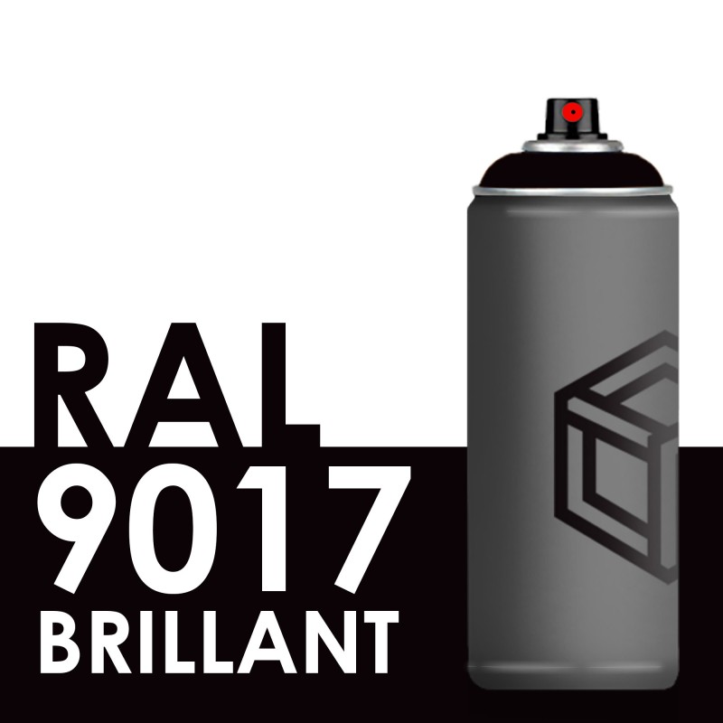 Spray de peinture brillante 400ml RAL 9017 Noir Signalisation