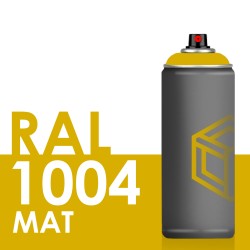 Bombe de peinture 400ml Mat RAL 1004 Jaune Or