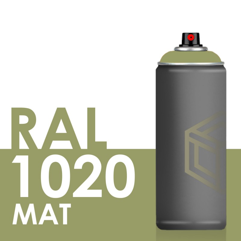 Bombe de peinture 400ml Mat RAL 1020 Jaune Olive